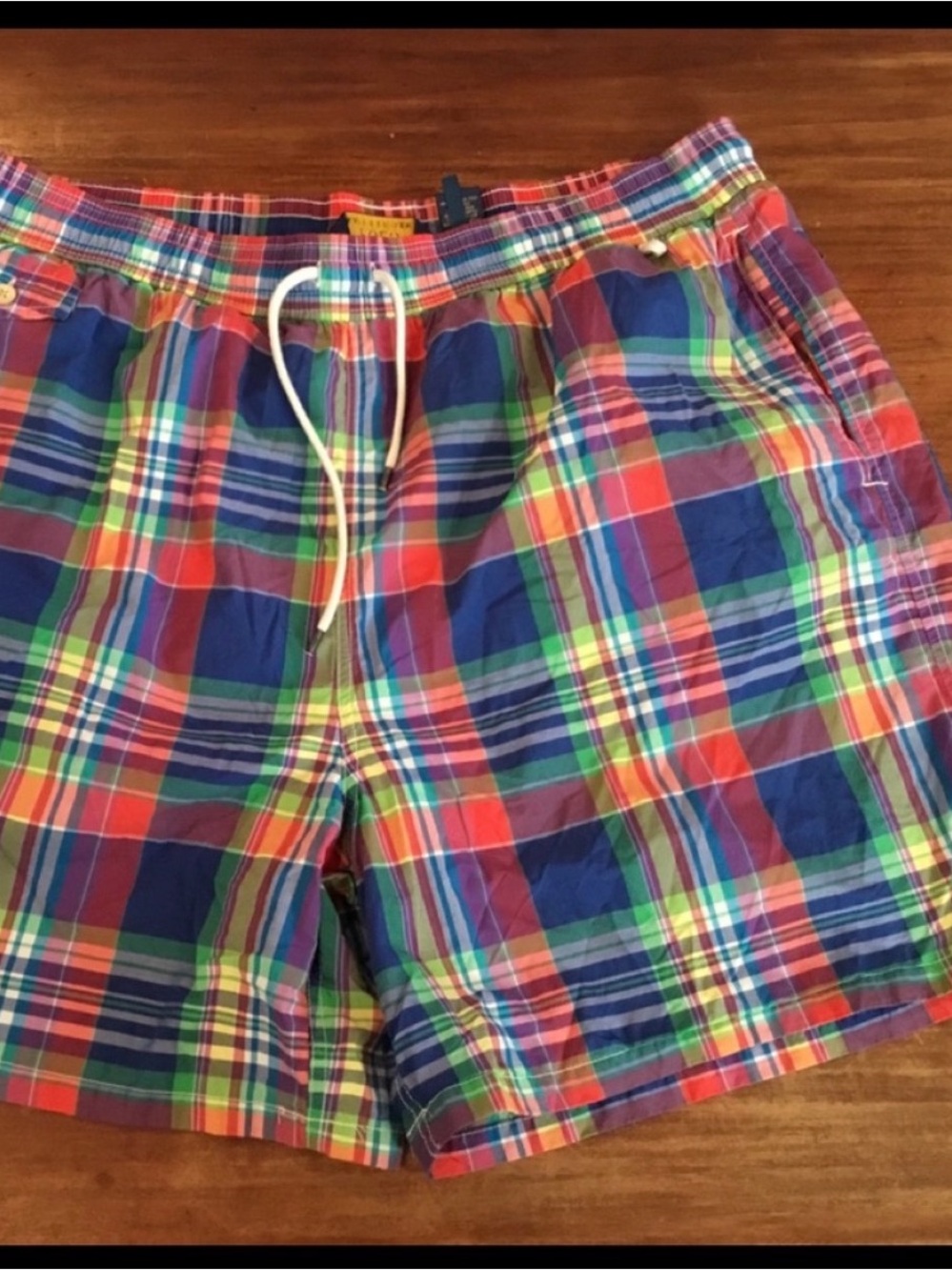 Polo Ralph Lauren Multicolor Plaid Swim Trunks - Size 2XB